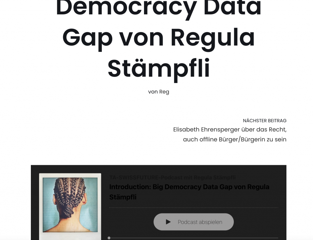 Regula Stämpfli: Wer Gender ohne KI/AI, Tumblr & 4Chan diskutiert, benutzt Trumpism-Kategorien von AfD und SVP und zerstört durch Polarisierung letztlich unsere westlichen Demokratien.