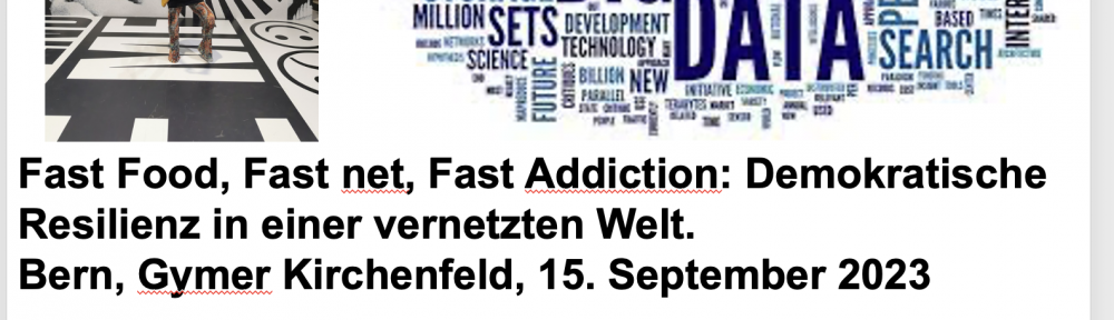 Fast net, Fast Addiction: Demokratische Resilienz in einer vernetzten Welt. 15. September 2023 Demokratietag - Leitung Workshop, Prisca Häusler, Gymnasium Kirchenfeld.