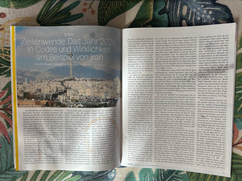 Regula Staempfli Essay im Ensuite: Codierter Islamismus im Iran. 