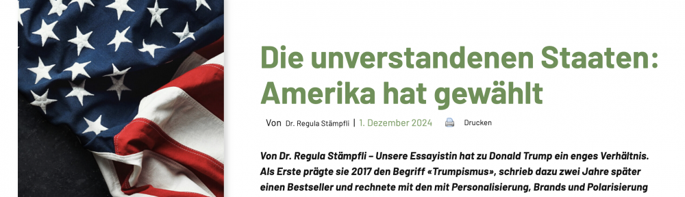 Die unverstandenen Staaten. Amerika hat gewählt, Regula Stämpfli.