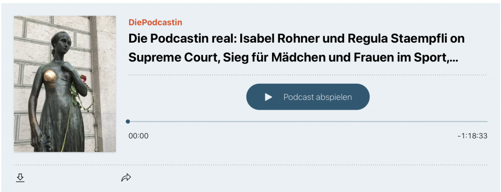 Die Podcastin von Regula Staempfli und Isabel Rohner. Episodenbild 4 Juli 2026
